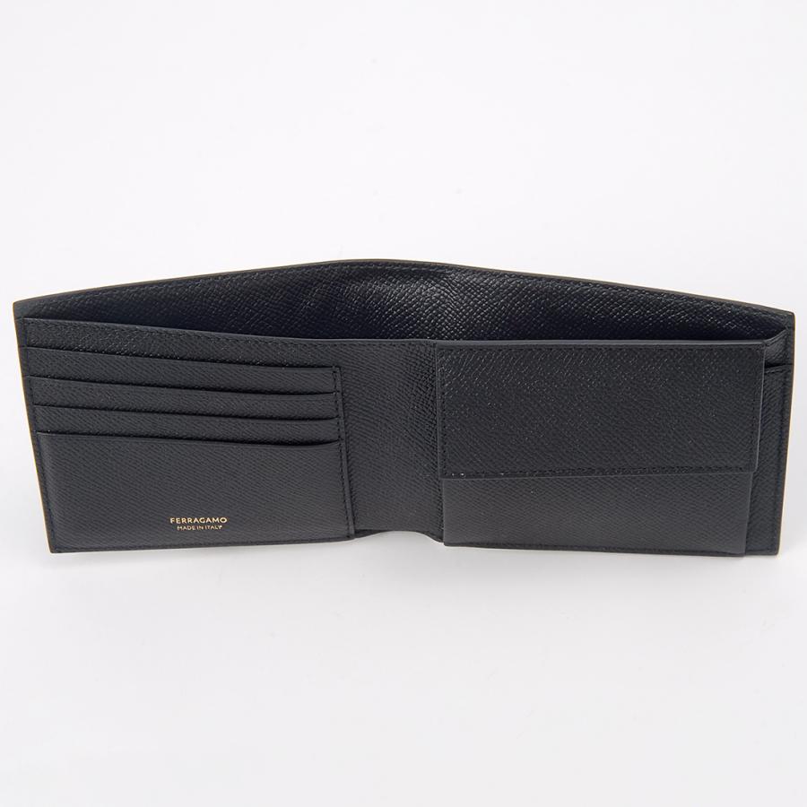 FERRAGAMO Ferragamo フェラガモ 二つ折り財布 メンズ ブラック 66