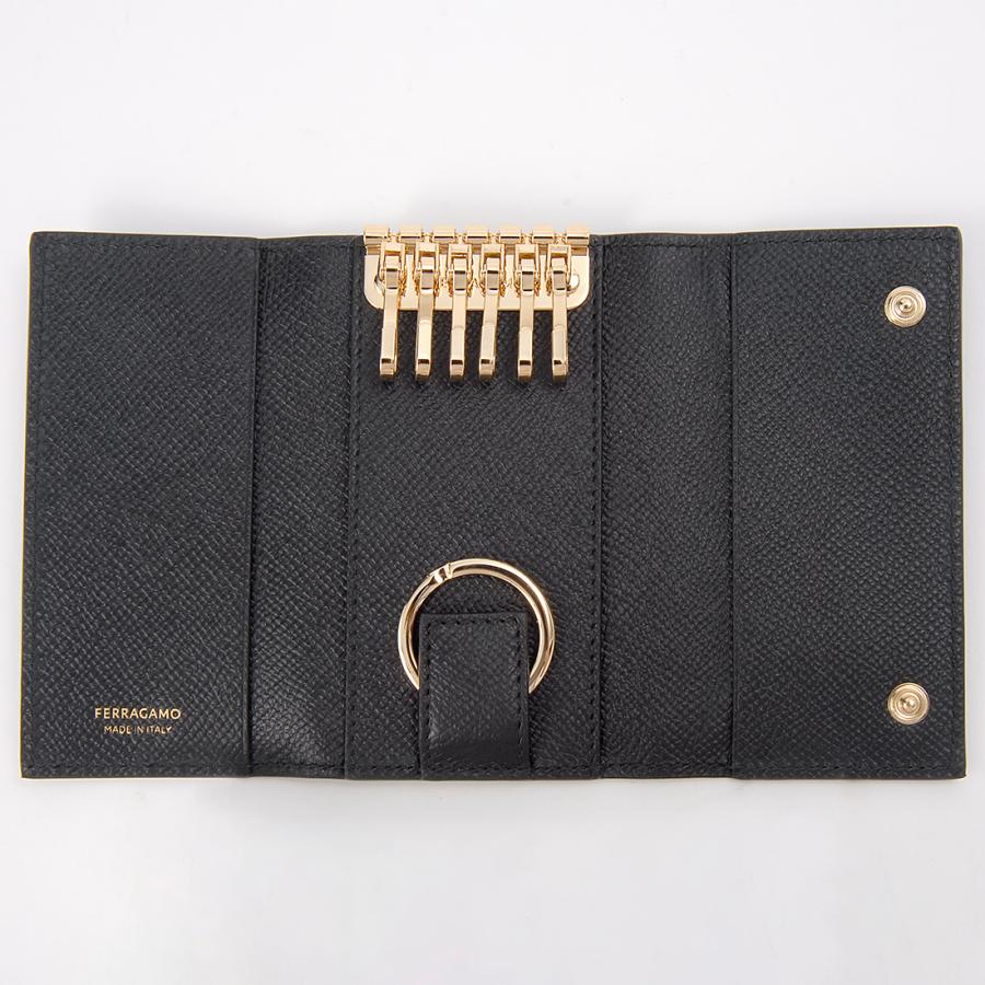 ボーナスストアPlus10％対象店 フェラガモ Ferragamo キーケース メンズ ブラック 66 1608 781770 MICRO GANCIOの画像