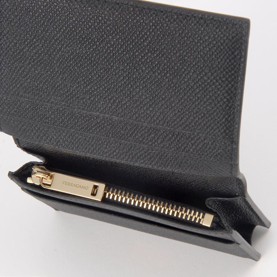 Ferragamo フェラガモ カードケース メンズ レディース ブラック 66 1665 784673 MICRO GANCIO FERRAGAMO（フェラガモ） カードケース メンズ レディース ブラック 66