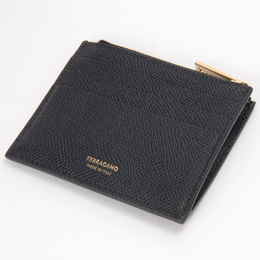 ボーナスストアPlus10％対象店 フェラガモ Ferragamo カードケース レディース メンズ ブラック 66 1668 784840 MICRO GANCIOの画像