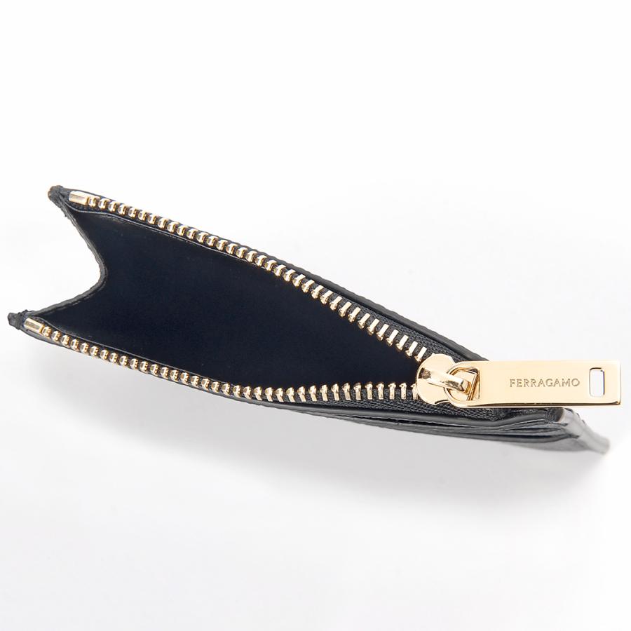 ボーナスストアPlus10％対象店 フェラガモ Ferragamo カードケース レディース メンズ ブラック 66 1668 784840 MICRO GANCIOの画像