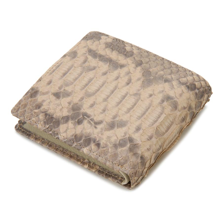 パイソン 二つ折り財布 メンズ ヘビ革 本革 開運 金運 財運 縁起 財布