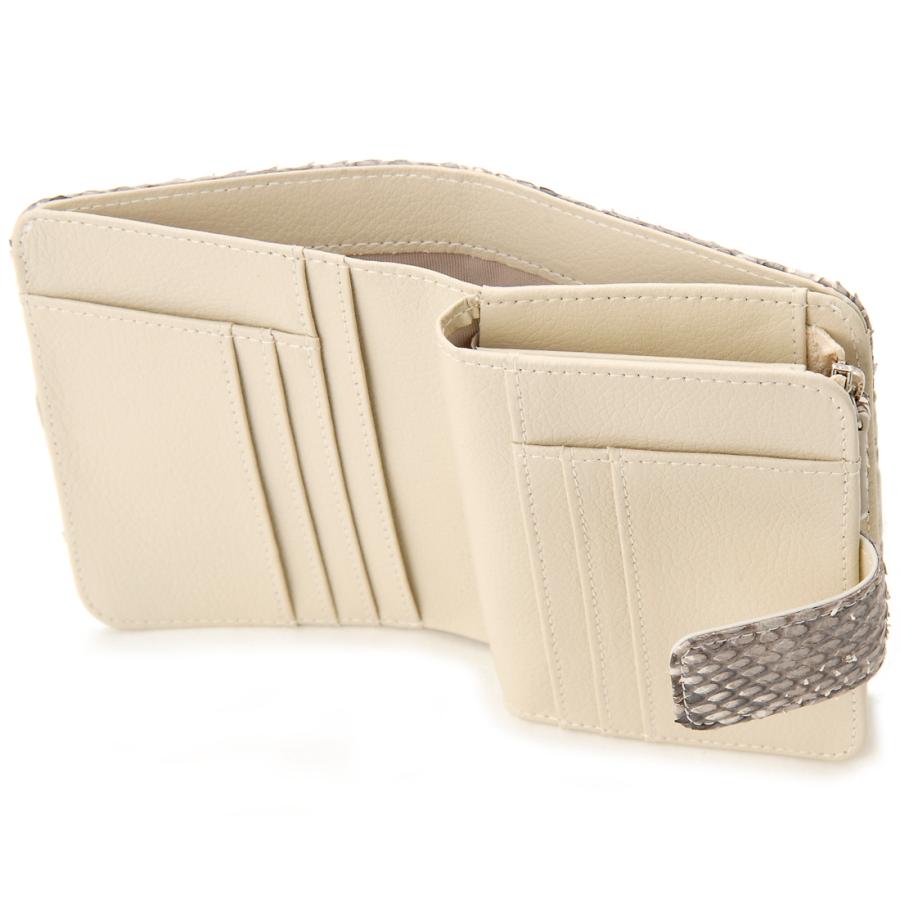 訳あり 小キズあり パイソン 二つ折り財布 ヘビ革 本革 SNJN1142 開運