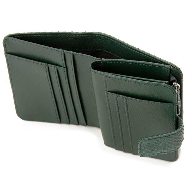 訳あり 小キズあり パイソン 二つ折り財布 ヘビ革 本革 SNJN1142 開運