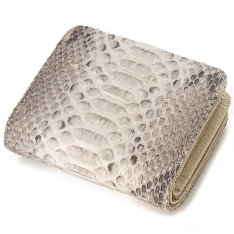 訳あり 小キズあり パイソン 二つ折り財布 ヘビ革 本革 SNJN1142 開運