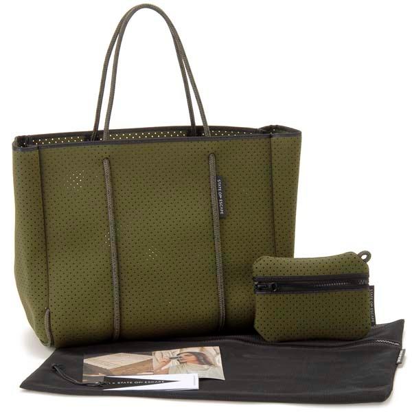 極美品 ステイトオブエスケープ フライングソロ トートバッグ カーキ STATE OF ESCAPE ステイトオブエスケープ トートバッグ フライングソロ