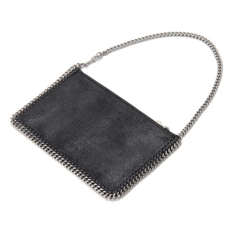 【新品】STELLA McCARTNEY ブラックパーティーバッグ　ファラベラ Women ミッドナイトブラック ファラベラ ダブルチェーン クロス