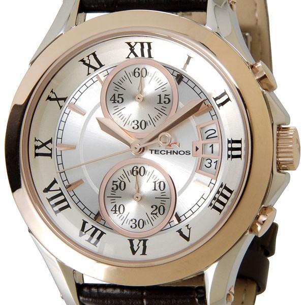 テクノス TECHNOS T4346PS クロノグラフ デイト 10気圧防水 ピンクゴールド メンズ 腕時計｜s-select