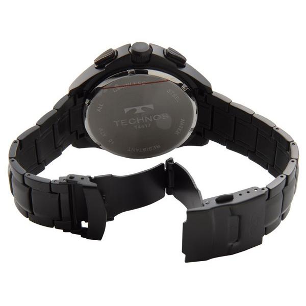 テクノス TECHNOS T4417BH クロノグラフ 10気圧防水 ブラック メンズ