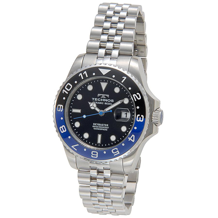 TECHNOS（テクノス） メンズ 腕時計 ブラック×ブルー T9C11NB デイト
