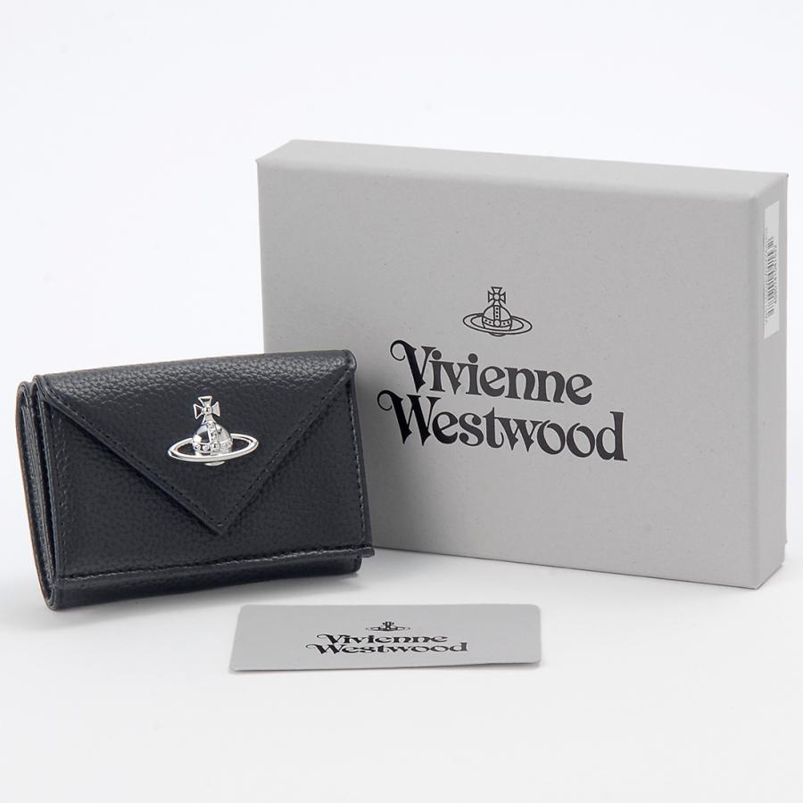 ヴィヴィアンウエストウッド 折財布 ブラック 三つ折り財布 レター型 Vivienne Westwood（ヴィヴィアンウエストウッド） ヴィヴィアン
