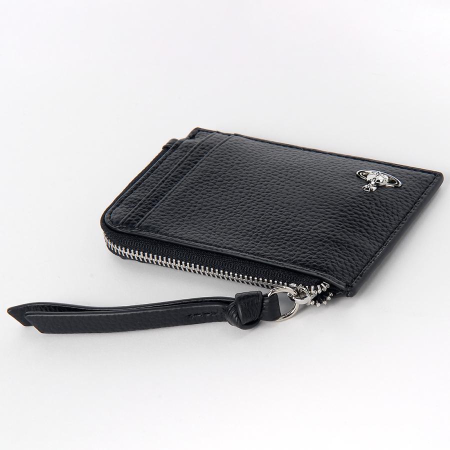 新品同様 ヴィヴィアン ケース 財布 カードケース 黒 レザー Vivienne Westwood（ヴィヴィアンウエストウッド） ヴィヴィアン