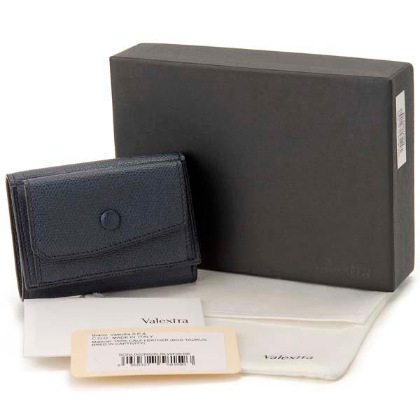 Valextra ヴァレクストラ 折財布 三つ折り財布 ネイビー V8L26-028 