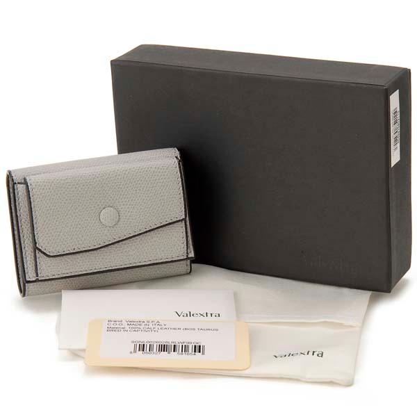 ヴァレクストラ 三つ折り財布 アッシュグレー 0026028LRLWF99GC Valextra ヴァレクストラ 折財布 三つ折り財布 アッシュグレー