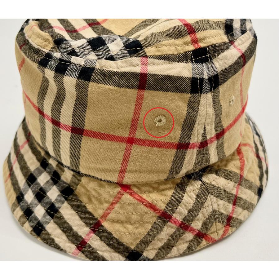訳あり 糸ほつれあり BURBERRY バーバリー 帽子 ハット L バーバリー