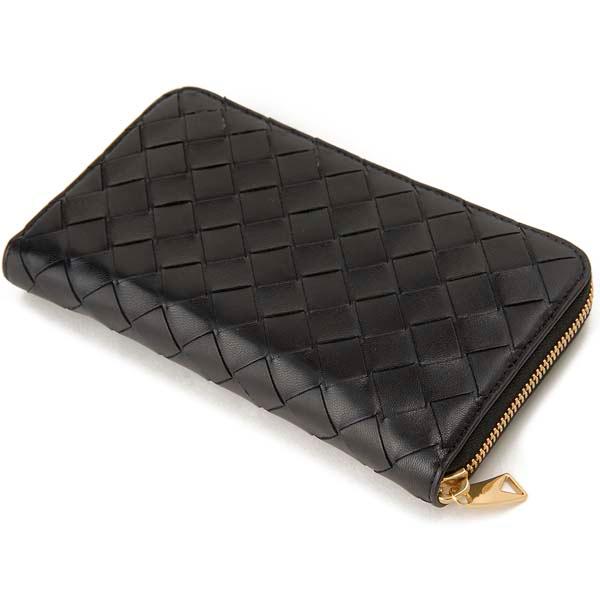 訳あり　保存箱に破れ、説明冊子の袋にはがれあり　Bottega Veneta ボッテガヴェネタ ラウンドファスナー長財布 ブラック 608053 VCPP 28425の画像