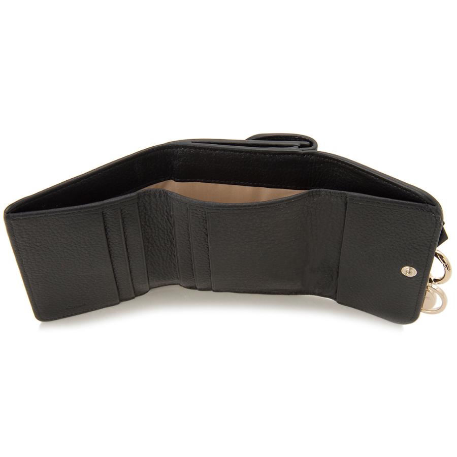 訳あり 札入れ内側に汚れあり クロエ Chloe 三つ折り財布 ブラック