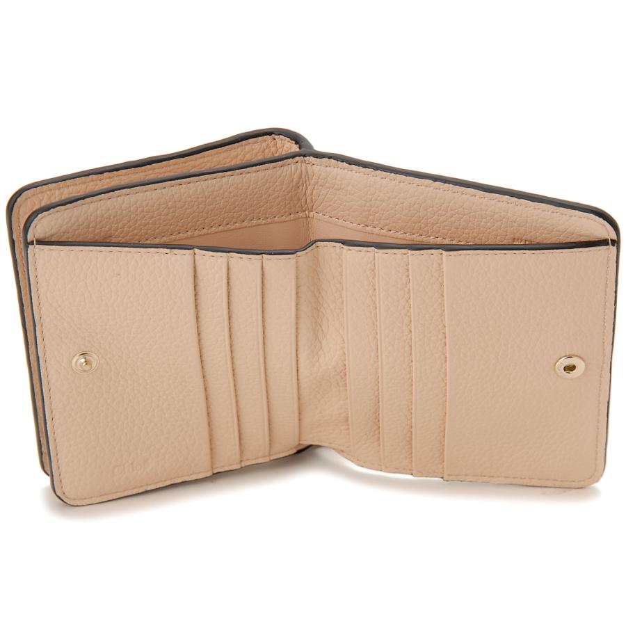 訳あり 正面ロゴのホログラム不良 Chloe クロエ 二つ折り財布 ピンク