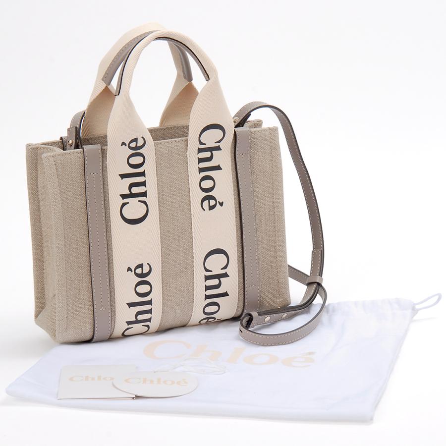 ボーナスストアPlus10％対象店 訳あり 持ち手にシミ汚れあり クロエ Chloe トートバッグ レディース22AS397 I26 WOODY ウッディの画像