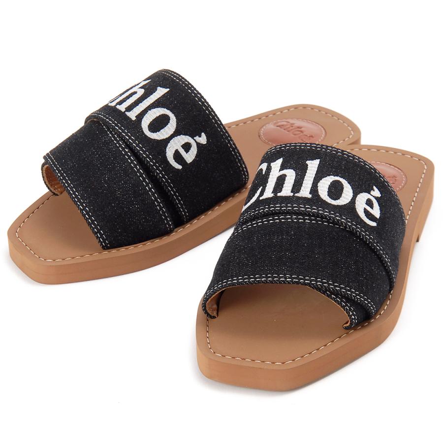 訳あり 箱潰れ Chloe クロエ サンダル22cm レディース ブラック  