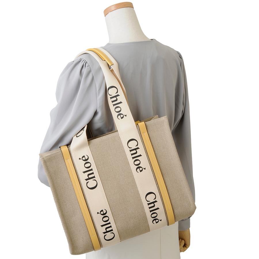 訳あり　保護袋なし、正面左下に生地不良あり　Chloe クロエ トートバッグ ブラウン レディース 22AS383 I26 90U WOODY ウッディ 訳あり 保護袋なし、正面左下に生地不良あり クロエ Chloe トート
