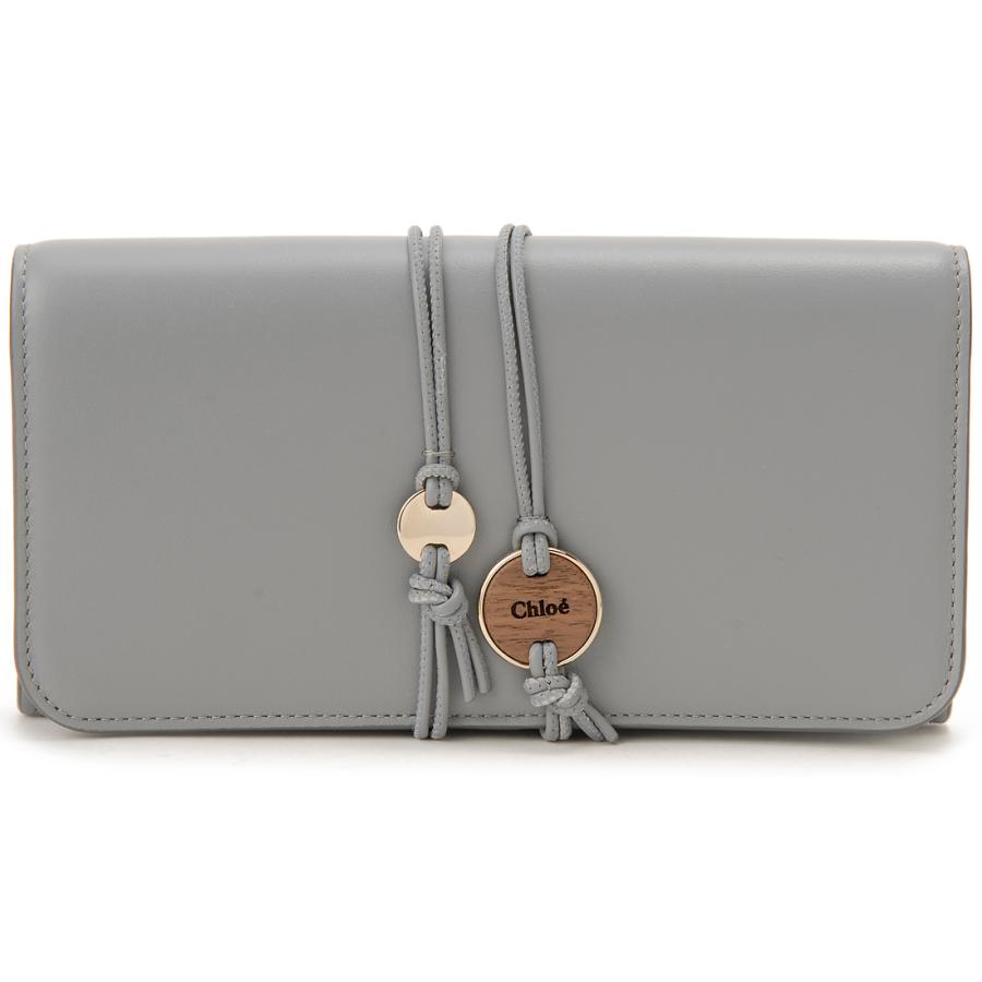 訳あり 飾り紐が切れている Chloe クロエ 長財布 レディース グレー  