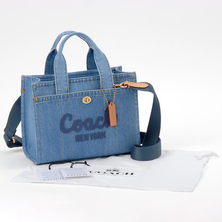 Coach デニム トートバッグ ショルダーストラップ付き Coach デニム トートバッグ ショルダーストラップ付き