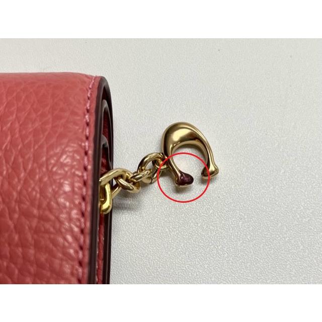 【新品未使用】COACHコーチ二つ折り財布ピンク箱保存袋付レディース人気 訳あり ファスナーに汚れあり COACH コーチ 二つ折り財布 レディース