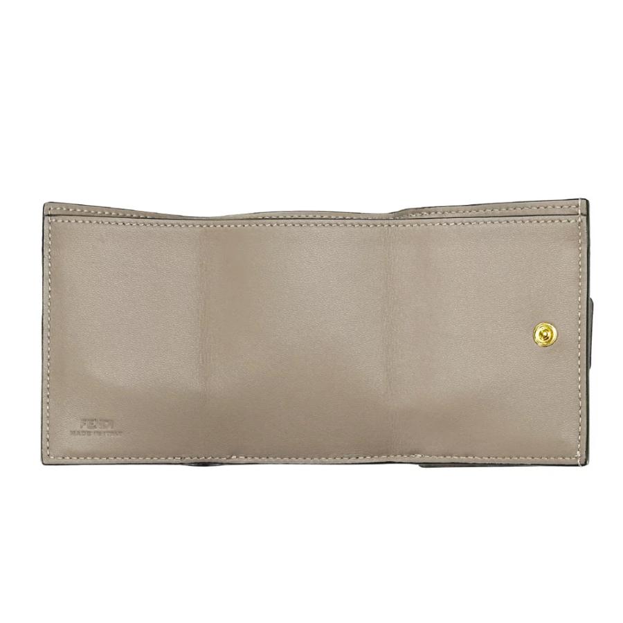 ボーナスストアPlus10％対象店 訳あり 正面左側にキズあり FENDI フェンディ 三つ折り財布 レディース グレージュ 8M0395 AAJD F0E65 TRI FOLD WALLETの画像