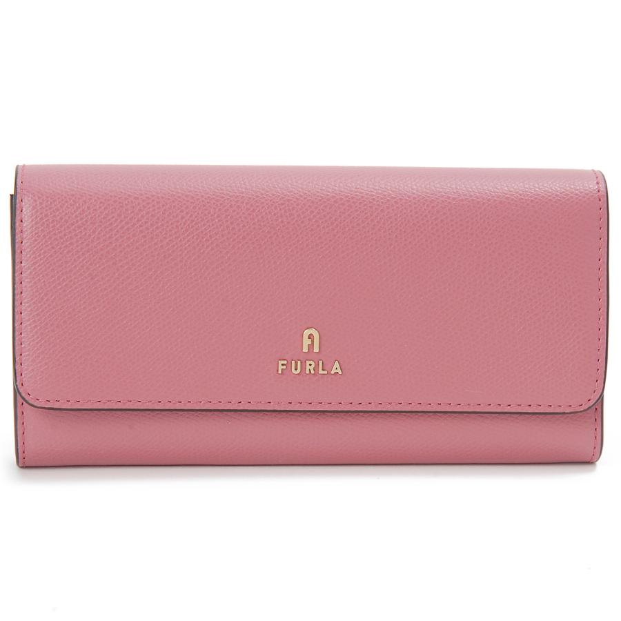 FURLA（フルラ） 訳あり 正面見開き右上汚れ 長財布 レディース ピンク