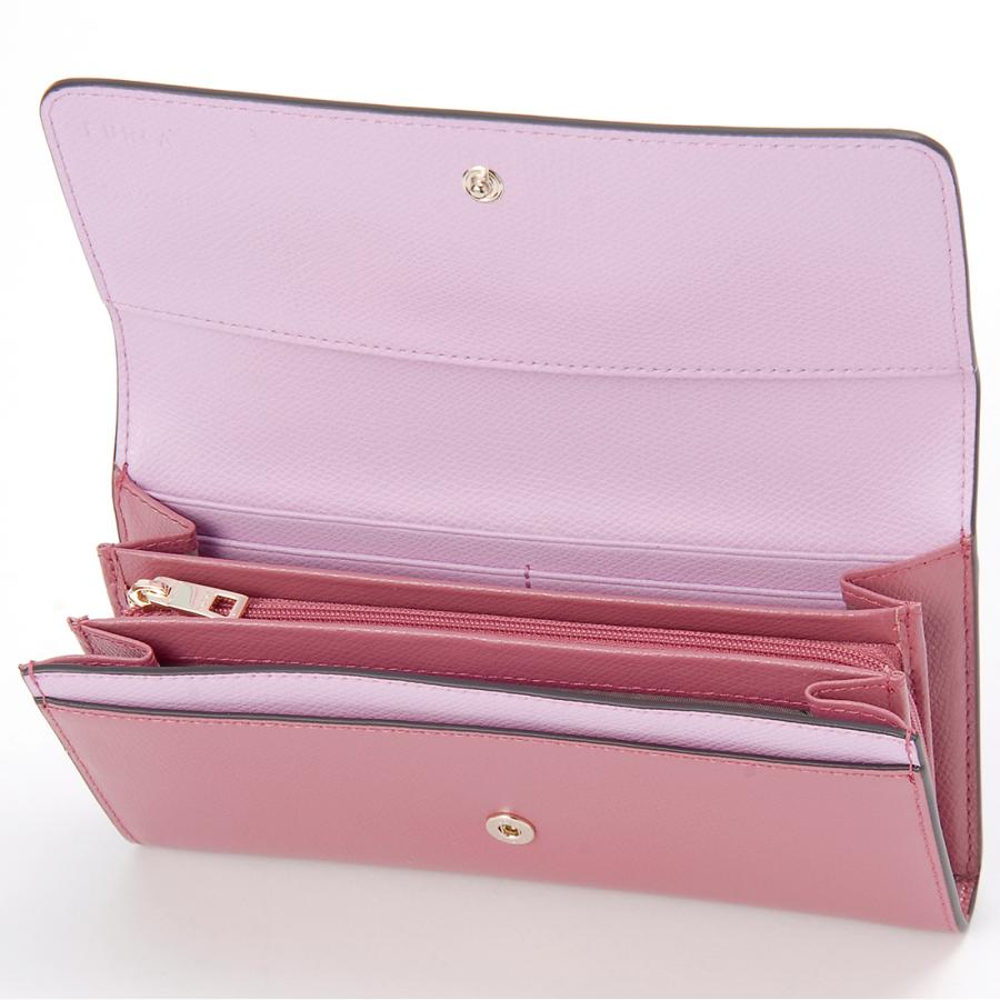 FURLA（フルラ） 訳あり 正面見開き右上汚れ 長財布 レディース ピンク
