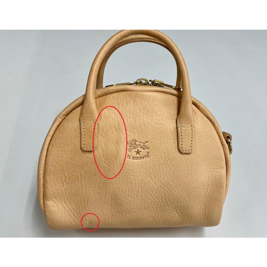 訳あり 表面に複数シミあり イルビゾンテ IL BISONTE ミニハンドバッグ