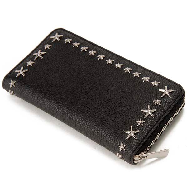 成*業様 訳あり　JIMMY CHOO ブラック スタースタッズ 長財布 JIMMY CHOO（ジミーチュウ） スタースタッズ ラウンドファスナー 長