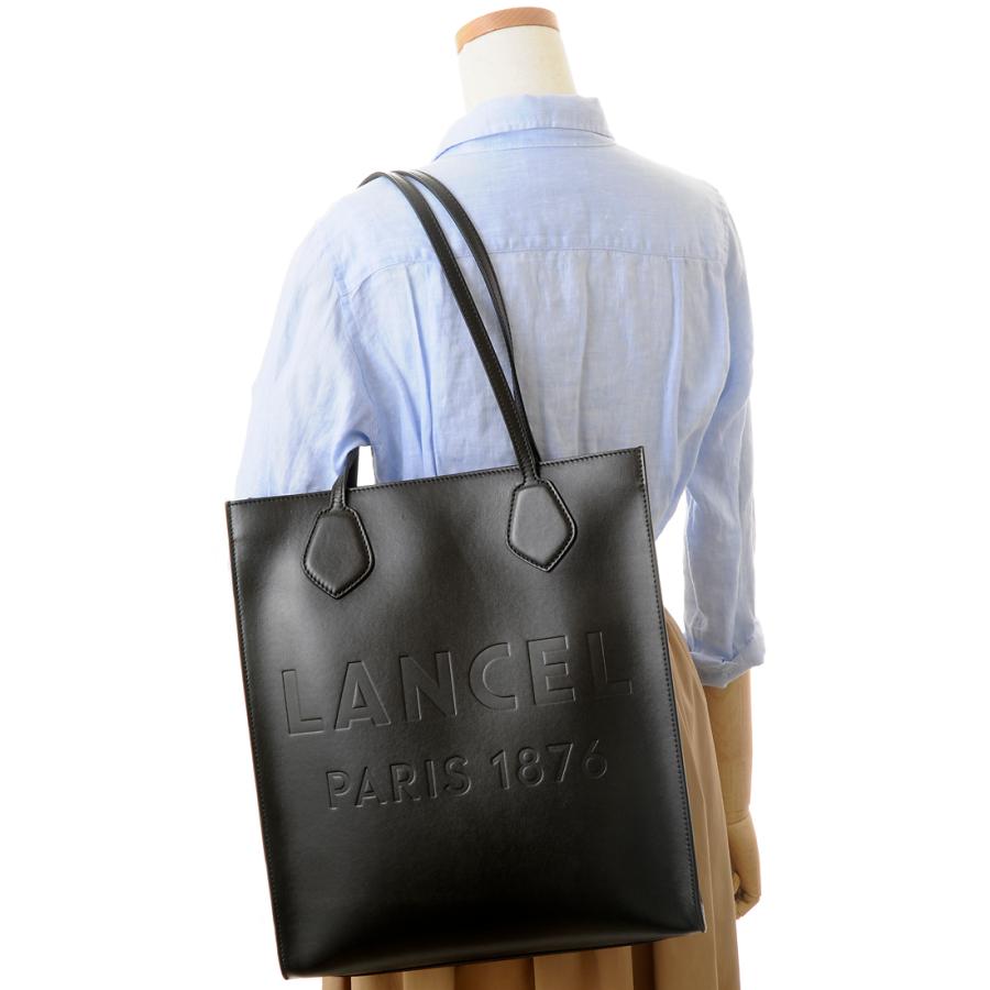 訳あり　正面にあたりあり　LANCEL ランセル トートバッグ レディース ブラック A12356 10 ESSENTIAL TOTE エッセンシャルトート 訳あり 正面にあたりあり LANCEL ランセル トートバッグ レディース