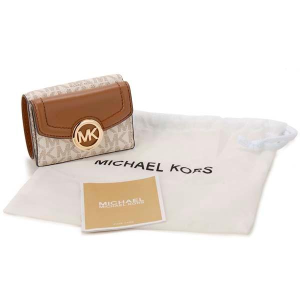 訳あり 正面ロゴに傷あり マイケルコース MICHAEL KORS 三つ折り財布