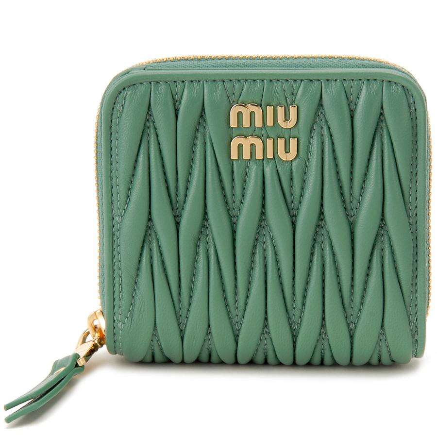 訳あり カード入れ部分に革はがれあり MIU MIU ミュウミュウ 二 訳あり カード入れ部分に革はがれあり MIU MIU ミュウミュウ 二