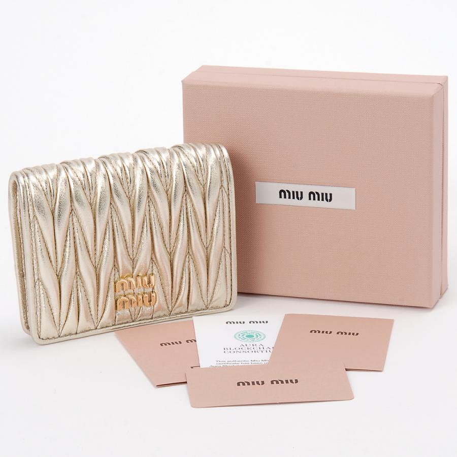 訳あり 箱不良 MIU MIU ミュウミュウ 二つ折り財布 レディース 5MV204