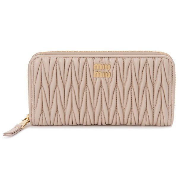 miu miu（ミュウミュウ） 訳あり 箱つぶれ 長財布 レディース ベージュ 