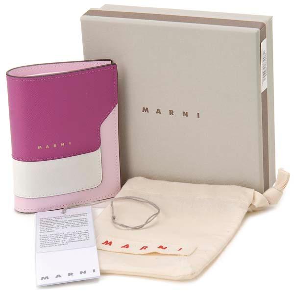 訳あり　背面に黄色い変色あり　MARNI マルニ 財布 二つ折り財布 レディース オーキッド PFMOQ14U13 Z504N 訳あり 背面に黄色い変色あり MARNI マルニ 財布 二つ折り財布