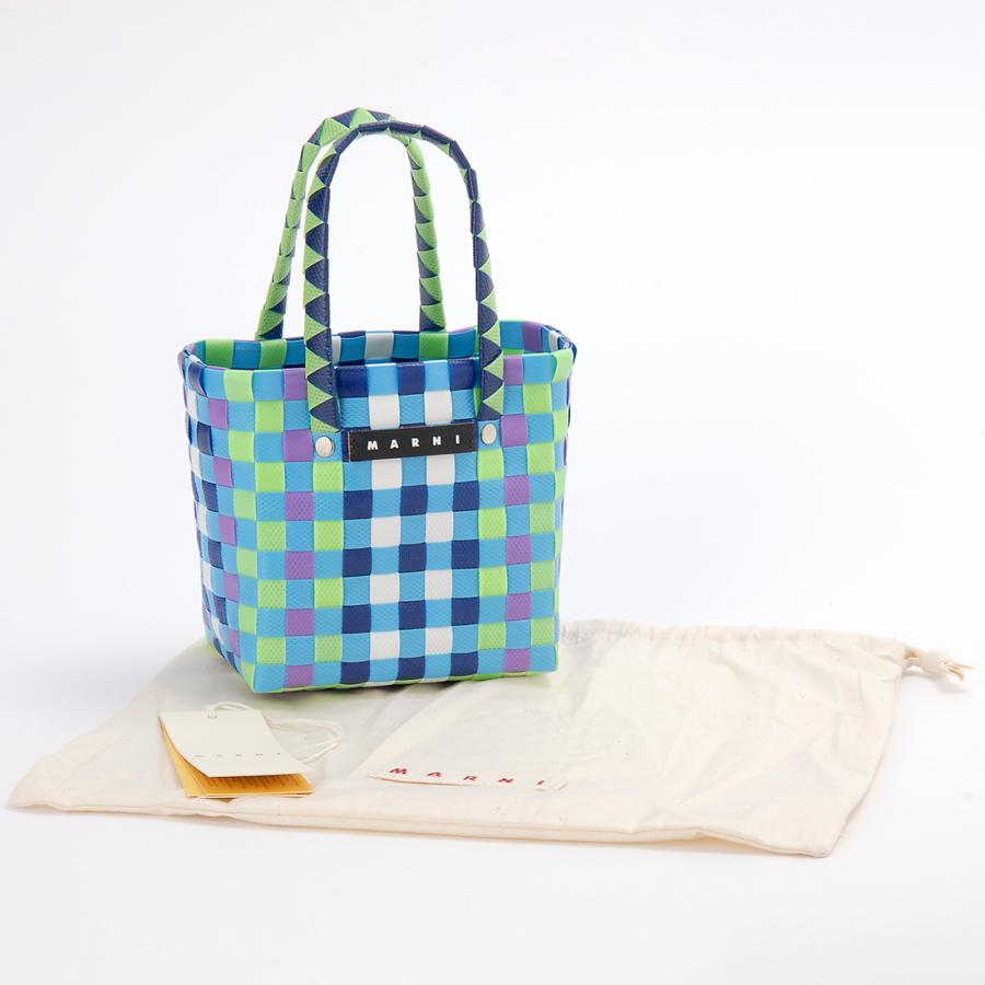 訳あり　正面、背面2ヵ所にロゴあり　MARNI マルニ ハンドバッグ M00178 MW55F 845 マイクロ バスケットバッグ 訳あり 正面、背面2ヵ所にロゴあり MARNI マルニ ハンドバッグ M00178