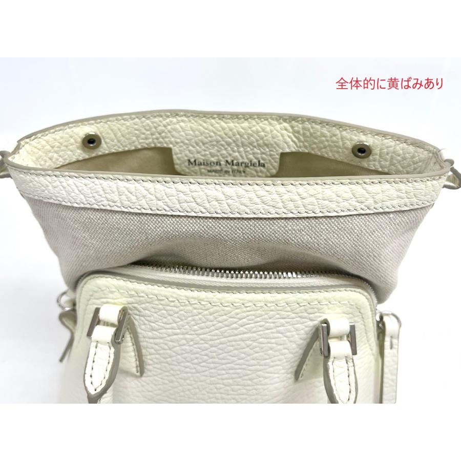 スーパーセール 訳あり　全体的に黄ばみあり　メゾンマルジェラ Maison Margiela ハンドバッグ ホワイト S56WG0081P4455H0157 5AC MICRO BAG　5ACマイクロバッグの画像