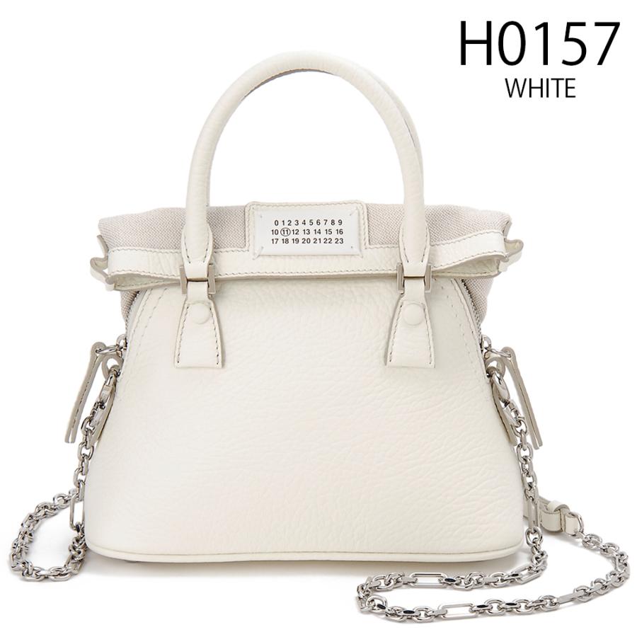 スーパーセール 訳あり　全体的に黄ばみあり　メゾンマルジェラ Maison Margiela ハンドバッグ ホワイト S56WG0081P4455H0157 5AC MICRO BAG　5ACマイクロバッグの画像