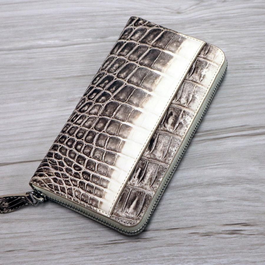 訳あり 柄の出方が違う ヒマラヤ クロコダイル 長財布 ワニ革 RODANIA