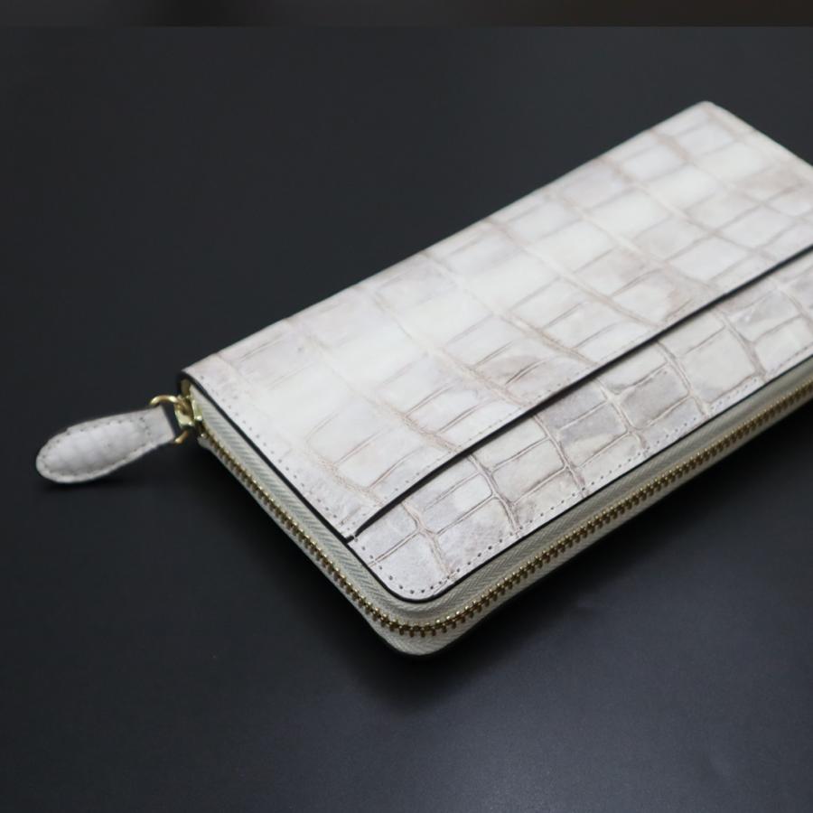 RODANIA クロコダイル風　長財布 ホワイト/グレー RODANIA クロコダイル風 長財布 ホワイト/グレー