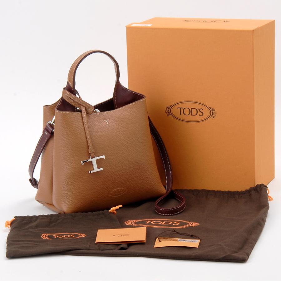 訳あり チャームなし TOD'S トッズ ハンドバッグ キャメル レディース