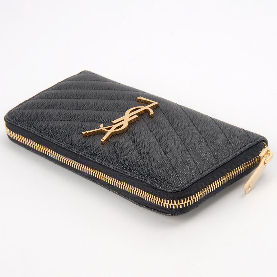 訳あり 内側ファスナーにすれて革めくれ サンローランパリ SAINT LAURENT PARIS ラウンドファスナー長財布 358094 BOW01 1000の画像
