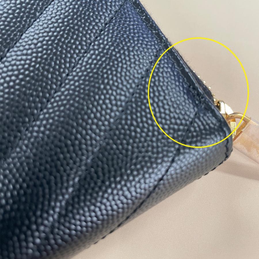 訳あり 内側ファスナーにすれて革めくれ サンローランパリ SAINT LAURENT PARIS ラウンドファスナー長財布 358094 BOW01 1000の画像