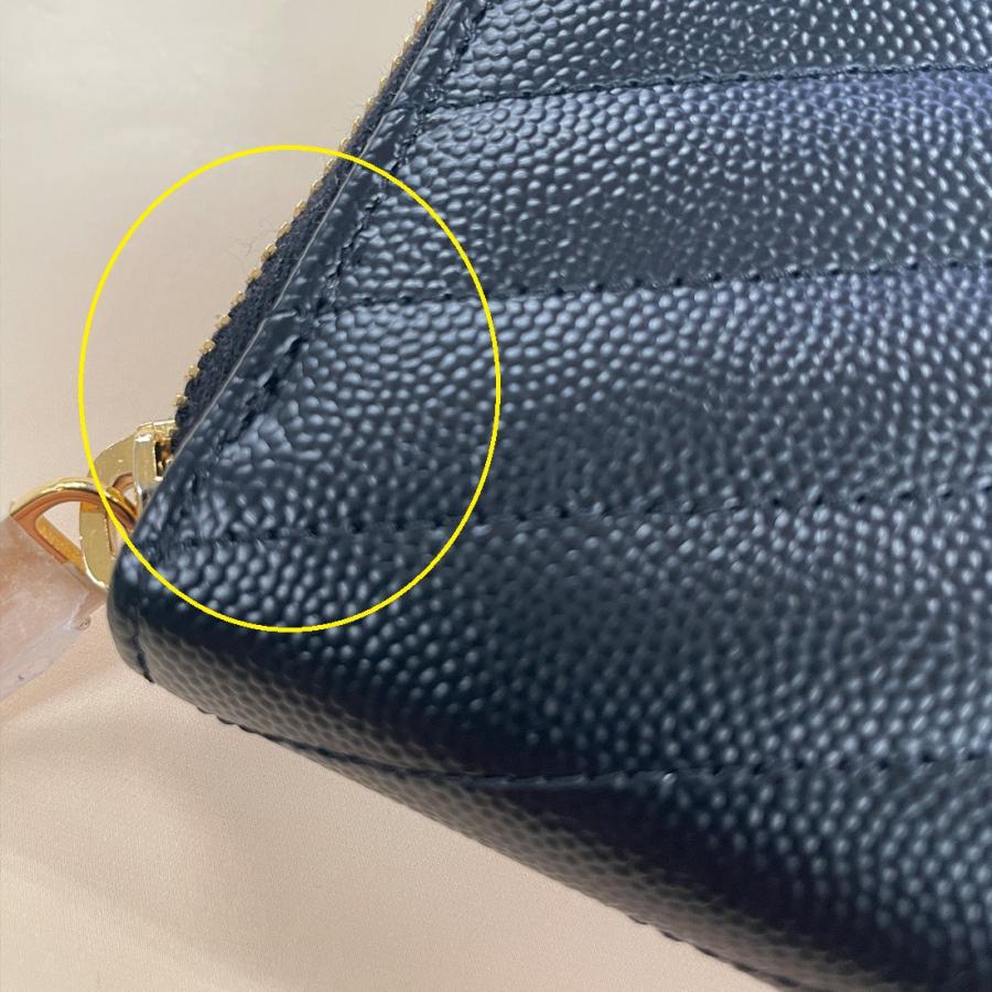 訳あり 内側ファスナーにすれて革めくれ サンローランパリ SAINT LAURENT PARIS ラウンドファスナー長財布 358094 BOW01 1000の画像