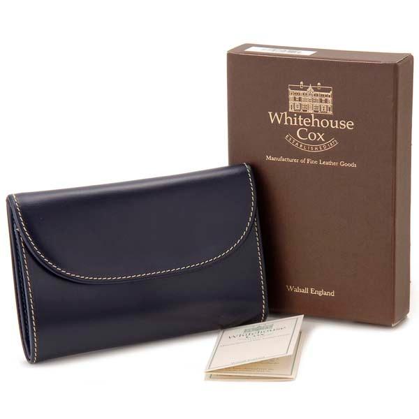 【美品】ホワイトハウスコックス　ネイビー ブライドルレザー 三つ折り財布 Whitehouse Cox ホワイトハウスコックス 三つ折り財布 ネイビー
