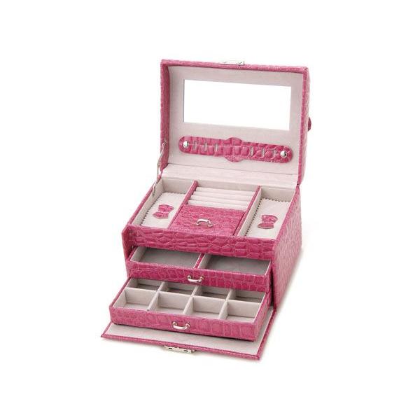 ピンク クロコダイル アクセサリーケース
